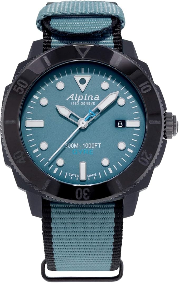 Relógio Masculino Alpina Seastrong Diver Automático Azul AL-525LNB4VG6BLK