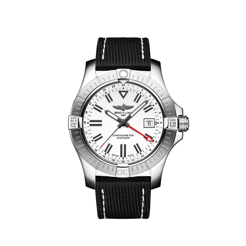 Relógio Masculino Breitling Avenger 43 Gmt Automático Branco A32397101A1X1