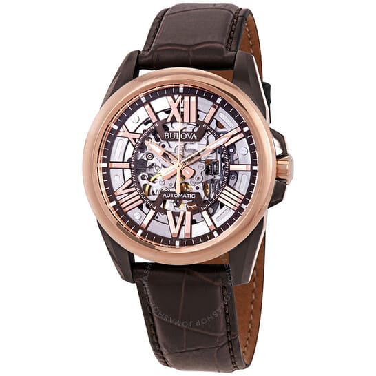 Relógio masculino Bulova mostrador esqueleto 98A165