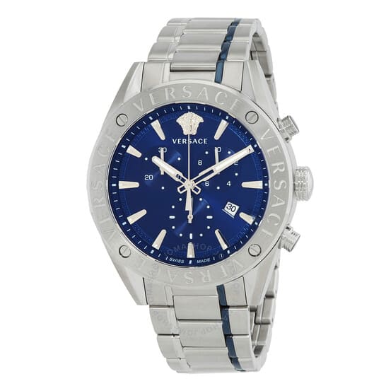 Relógio masculino Versace mostrador azul VEHB00519